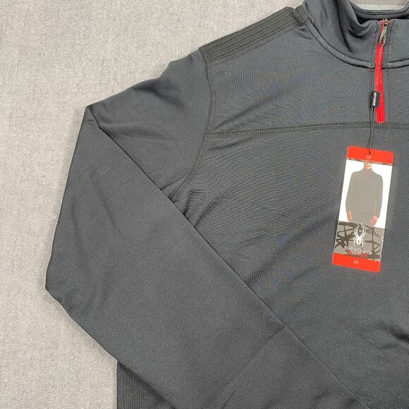 Spyder Mens 1/4 Zip Active Pullover Shirt Size Medium Black Polyester Blend - Picture 8 of 13